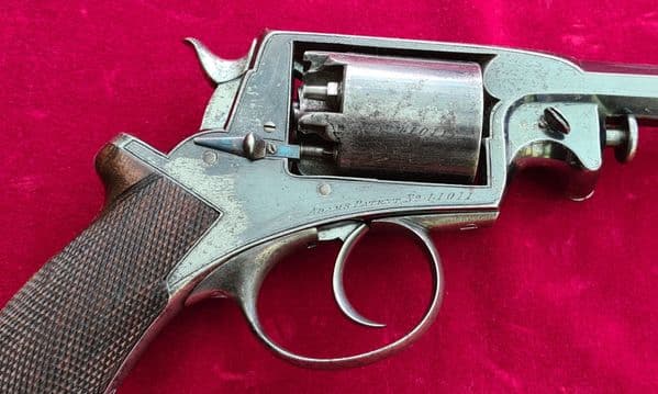 An exceptional cased blued Adams .45 cal percussion revolver. Ref 3950